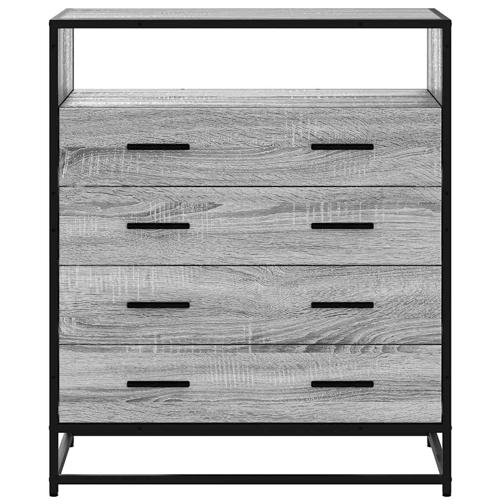Kommode grå sonoma 70x41x83,5 cm konstruert tre
