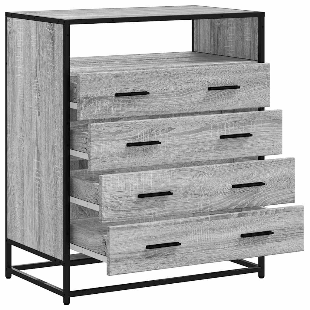 Kommode grå sonoma 70x41x83,5 cm konstruert tre