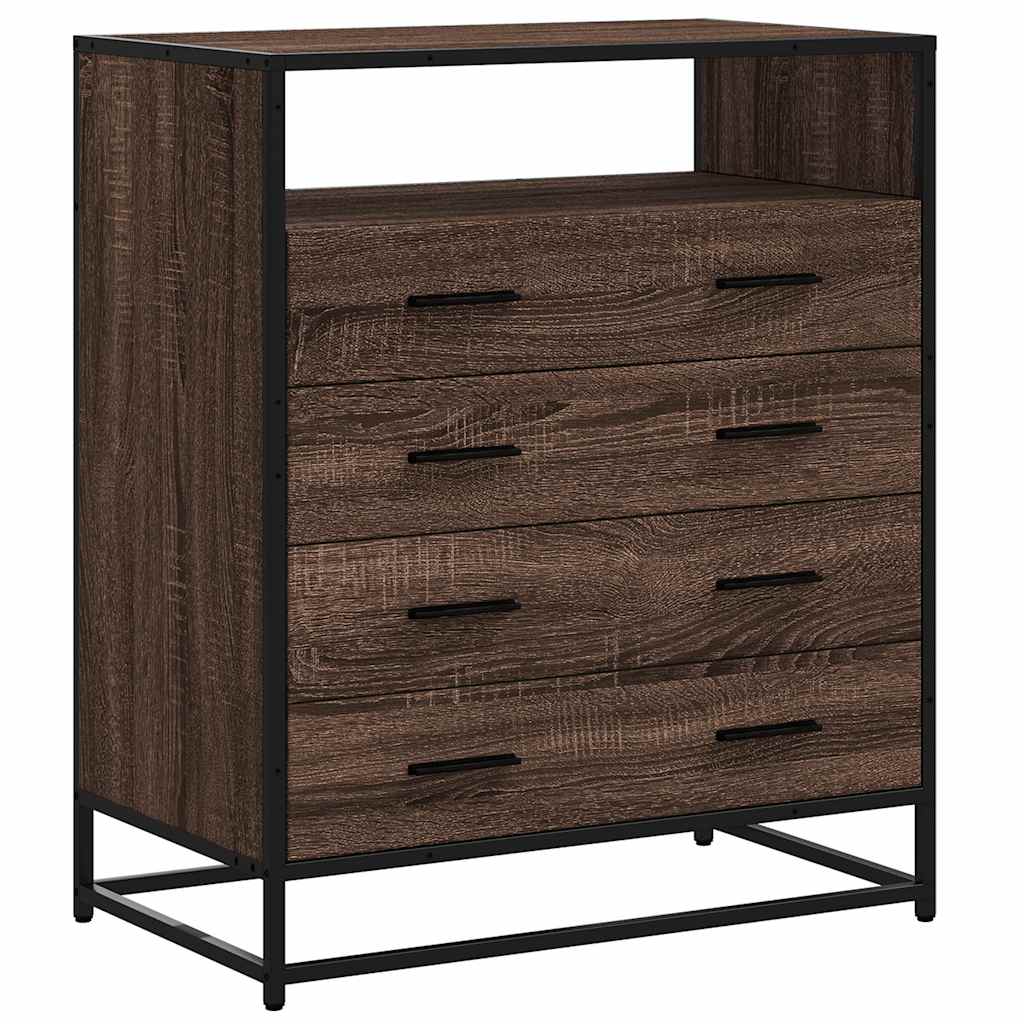 Kommode brun eik 70x41x83,5 cm konstruert tre
