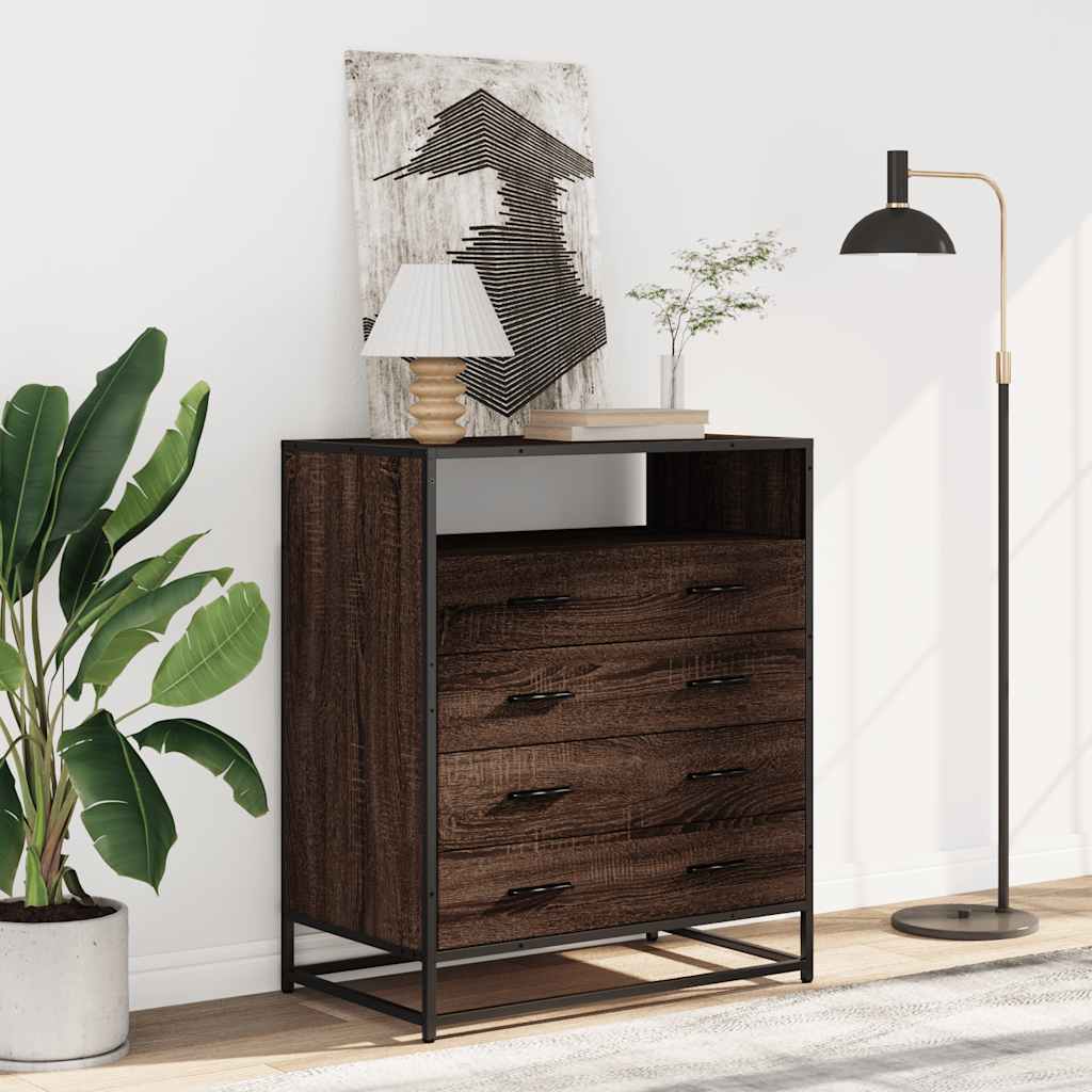 Kommode brun eik 70x41x83,5 cm konstruert tre