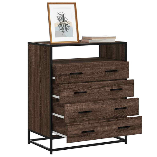 Kommode brun eik 70x41x83,5 cm konstruert tre