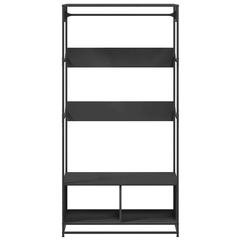 Garderobe svart 90x50x180 cm konstruert tre