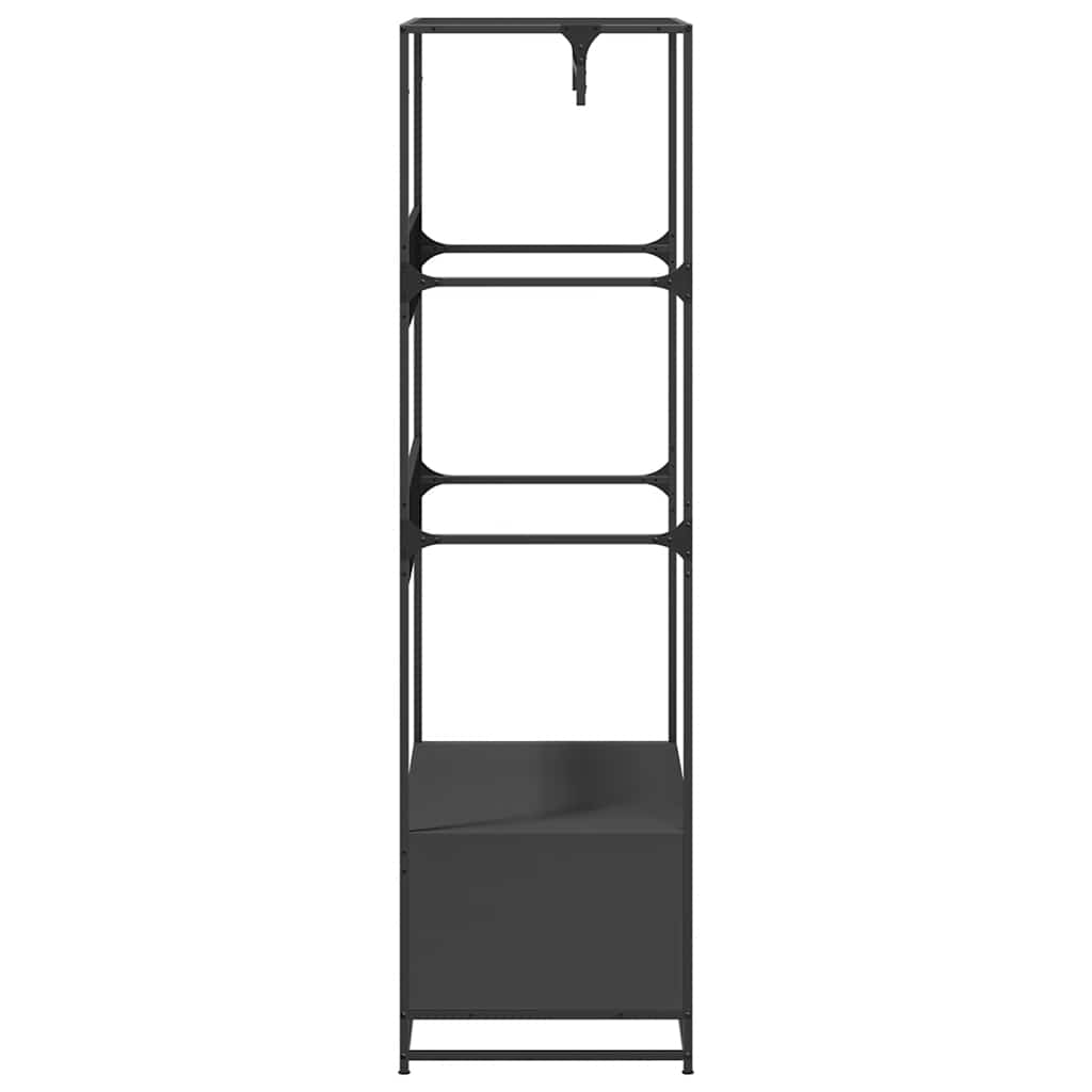Garderobe svart 90x50x180 cm konstruert tre