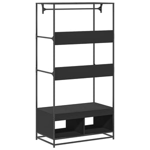 Garderobe svart 90x50x180 cm konstruert tre