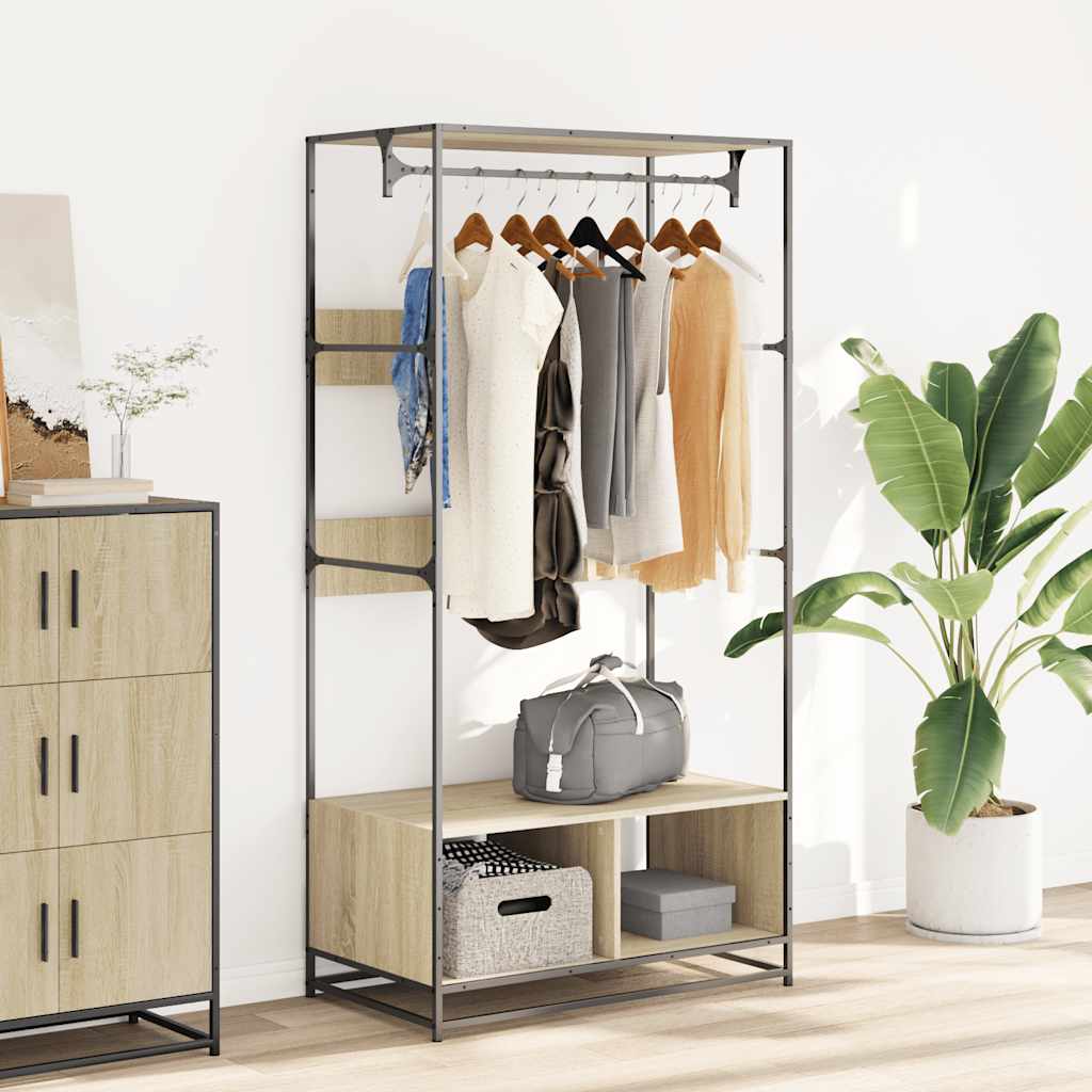 Garderobe sonoma eik 90x50x180 cm konstruert tre