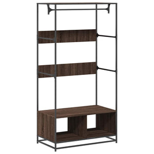 Garderobe brun eik 90x50x180 cm konstruert tre