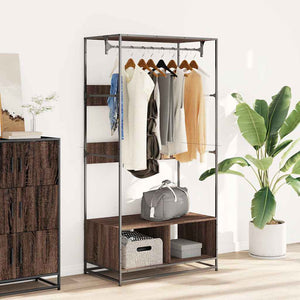 Garderobe brun eik 90x50x180 cm konstruert tre