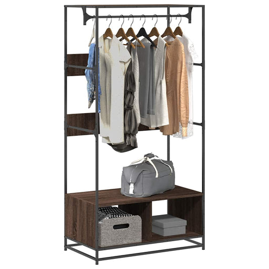 Garderobe brun eik 90x50x180 cm konstruert tre