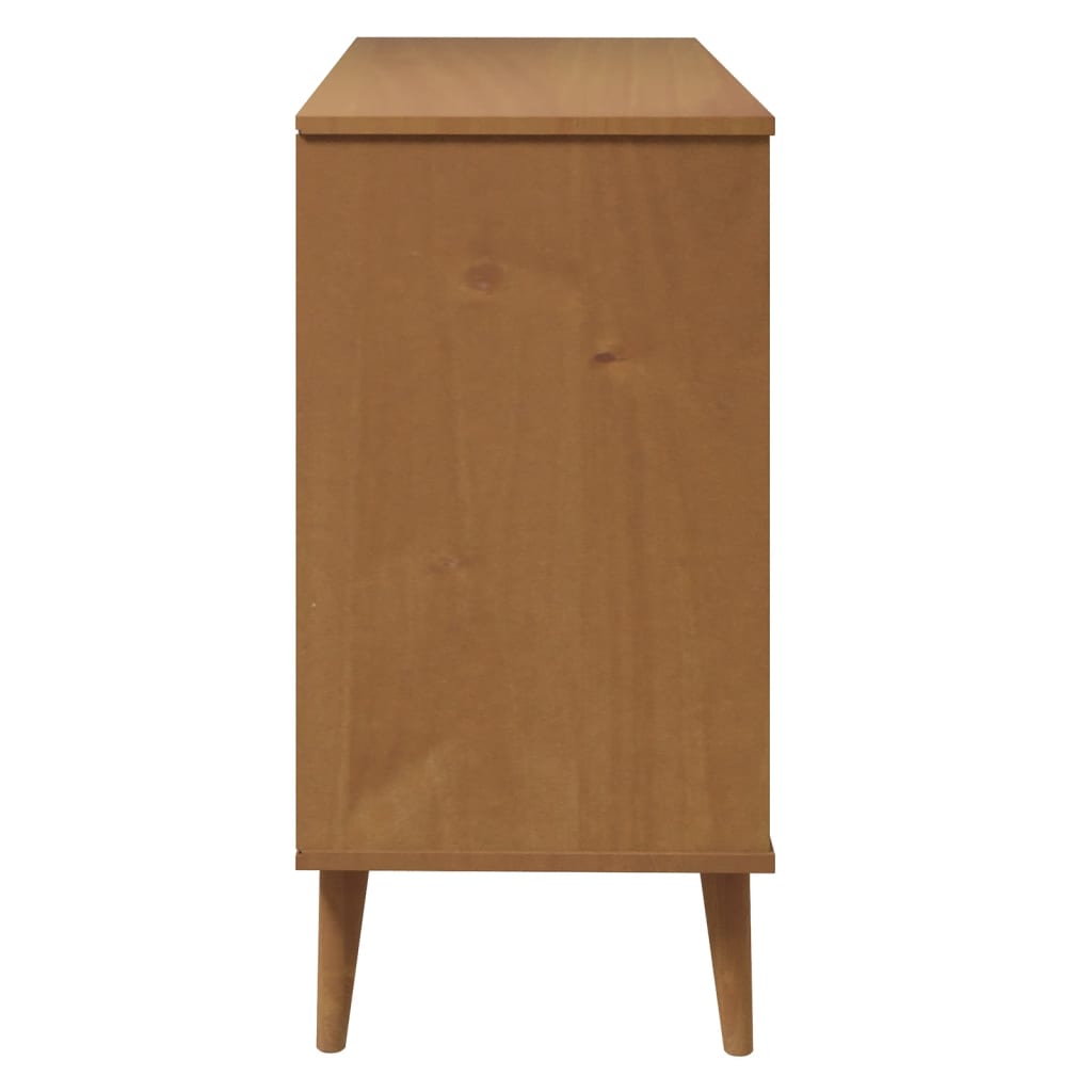 Kommode MOLDE brun 113x40x80 cm heltre furu