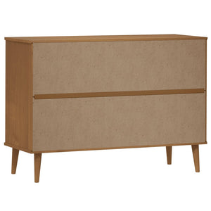 Kommode MOLDE brun 113x40x80 cm heltre furu