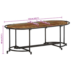 Coffee table 110x55x40 cm reclaimed solid wood