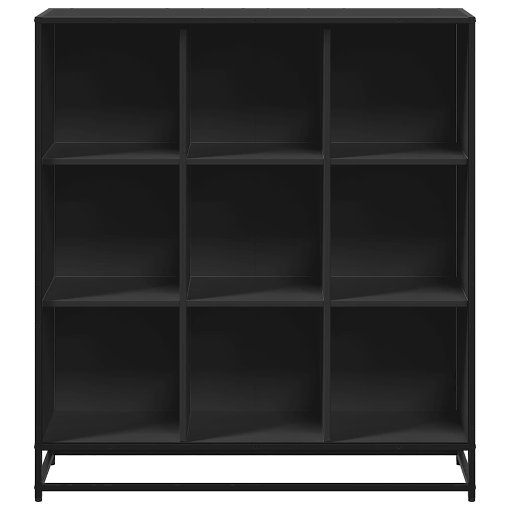 Bokhylle svart 97,5x33x107,5 cm konstruert tre og metall