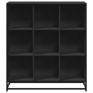 Bokhylle svart 97,5x33x107,5 cm konstruert tre og metall