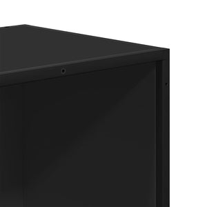 Bokhylle svart 97,5x33x107,5 cm konstruert tre og metall