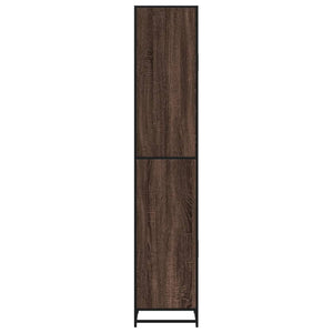 Baderomsskap brun eik 35x37,5x188,5 cm konstruert tre og metall
