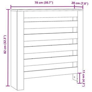 Radiatordeksel hvit 78x20x82 cm konstruert tre