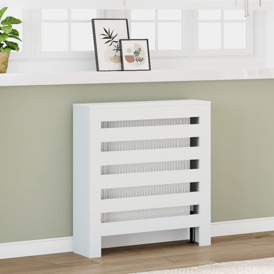 Radiatordeksel hvit 78x20x82 cm konstruert tre