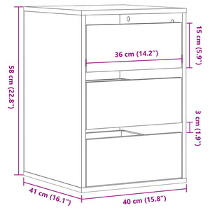 Kommode betonggrå 40x41x58 cm konstruert tre