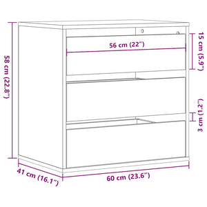 Kommode hvit 60x41x58 cm konstruert tre