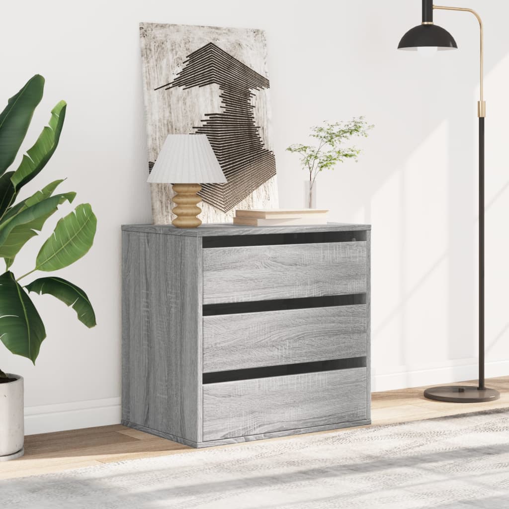 Kommode grå sonoma 60x41x58 cm konstruert tre