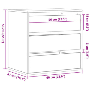 Kommode brun eik 60x41x58 cm konstruert tre