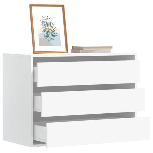 Kommode hvit 80x41x58 cm konstruert tre