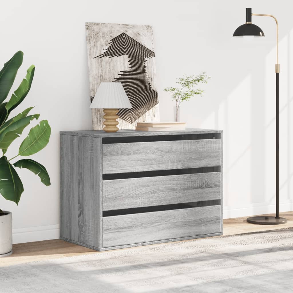 Kommode grå sonoma 80x41x58 cm konstruert tre