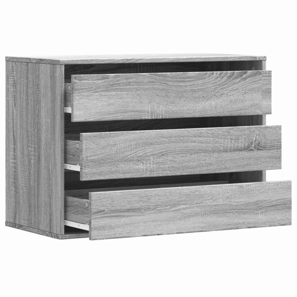Kommode grå sonoma 80x41x58 cm konstruert tre