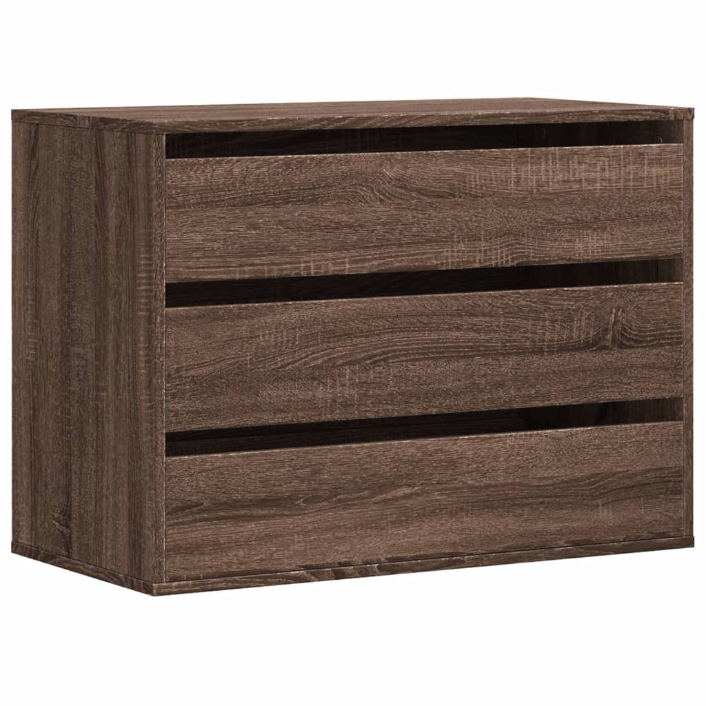Kommode brun eik 80x41x58 cm konstruert tre