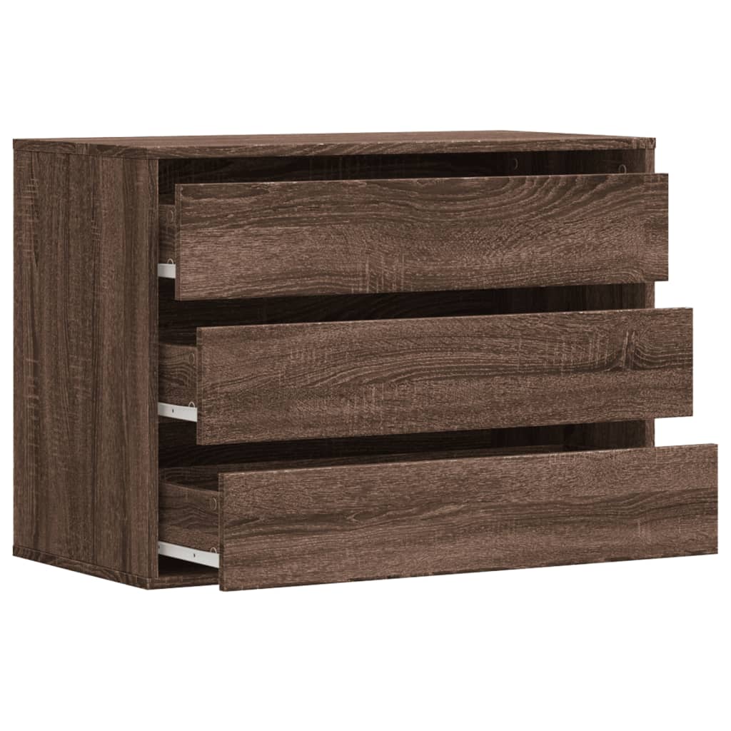 Kommode brun eik 80x41x58 cm konstruert tre
