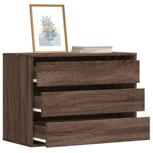 Kommode brun eik 80x41x58 cm konstruert tre