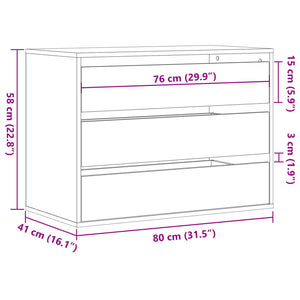 Kommode artisan eik 80x41x58 cm konstruert tre