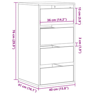 Kommode hvit 40x41x76 cm konstruert tre