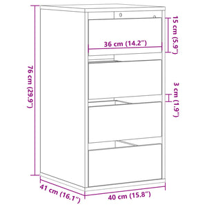 Kommode brun eik 40x41x76 cm konstruert tre