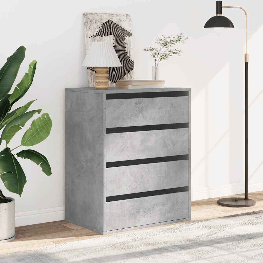 Kommode betonggrå 60x41x76 cm konstruert tre