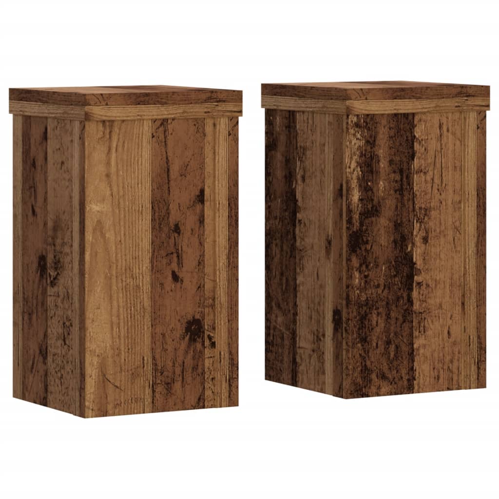 Plantestativer 2 stk gammelt tre 10x10x18 cm konstruert tre
