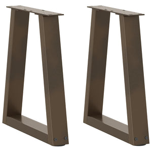 Spisebordben V-formet 2 stk naturell 28x(42-43,3) cm stål