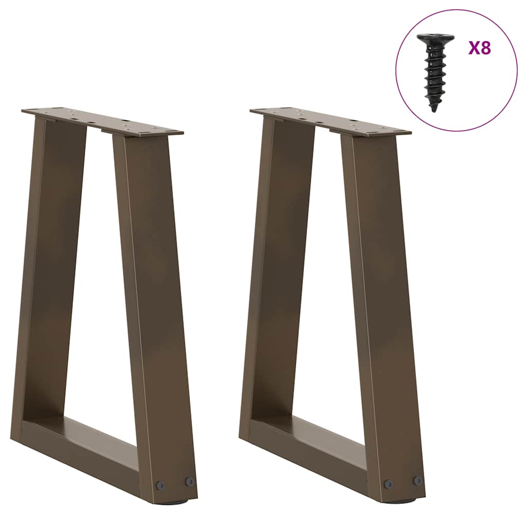 Spisebordben V-formet 2 stk naturell 28x(42-43,3) cm stål