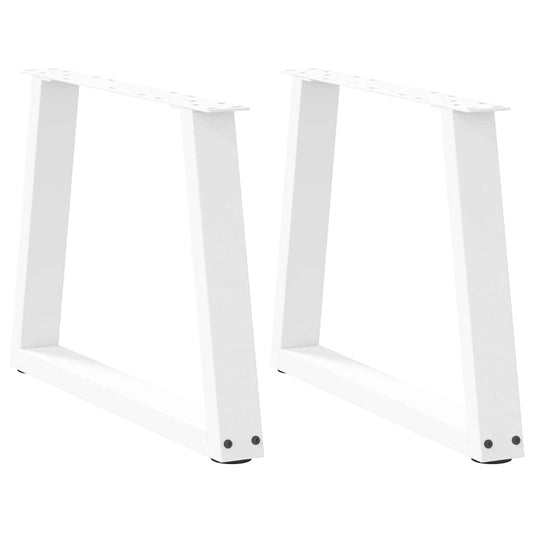 Spisebordben V-formet 2 stk hvit 60x(42-43,3) cm stål