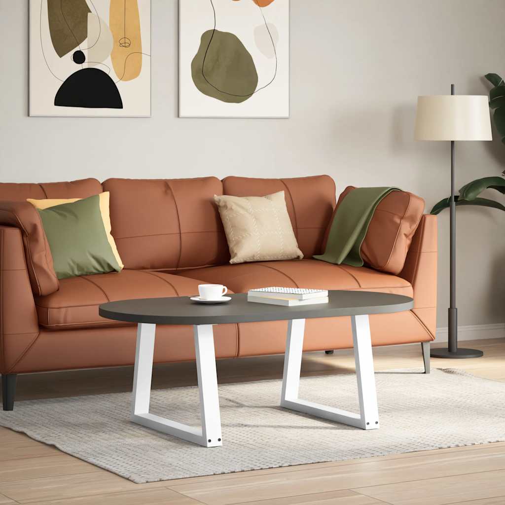 Spisebordben V-formet 2 stk hvit 60x(42-43,3) cm stål