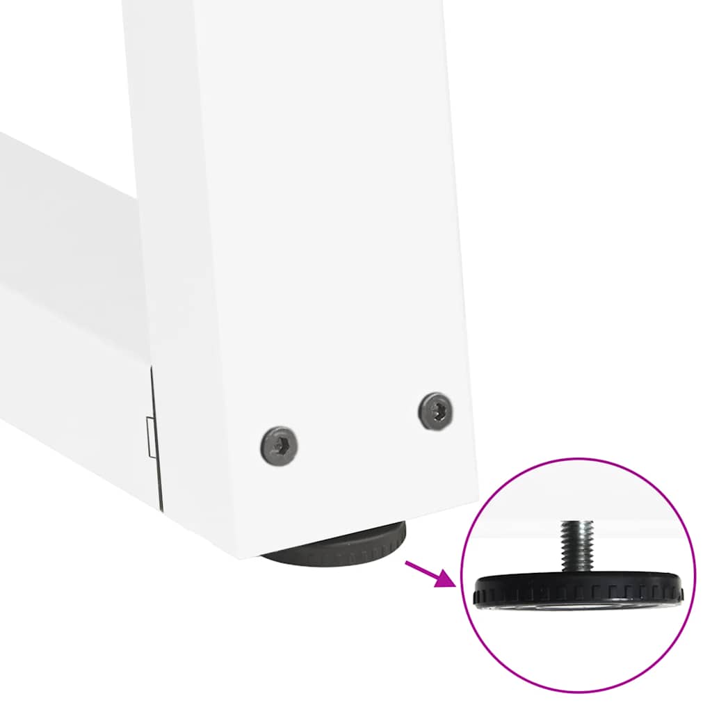 Spisebordben V-formet 2 stk hvit 60x(42-43,3) cm stål