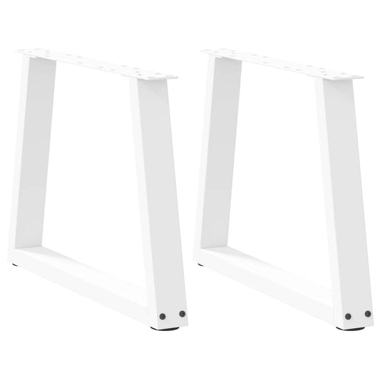 Spisebordben V-formet 2 stk hvit 70x(42-43,3) cm stål