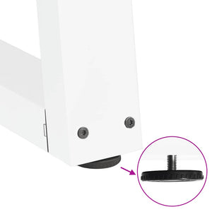 Spisebordben V-formet 2 stk hvit 70x(42-43,3) cm stål