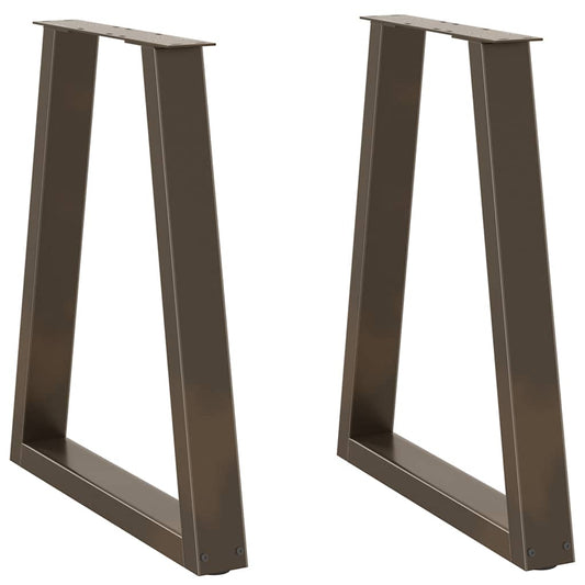 Spisebordben V-formet 2 stk naturell 60x(72-73,3) cm stål