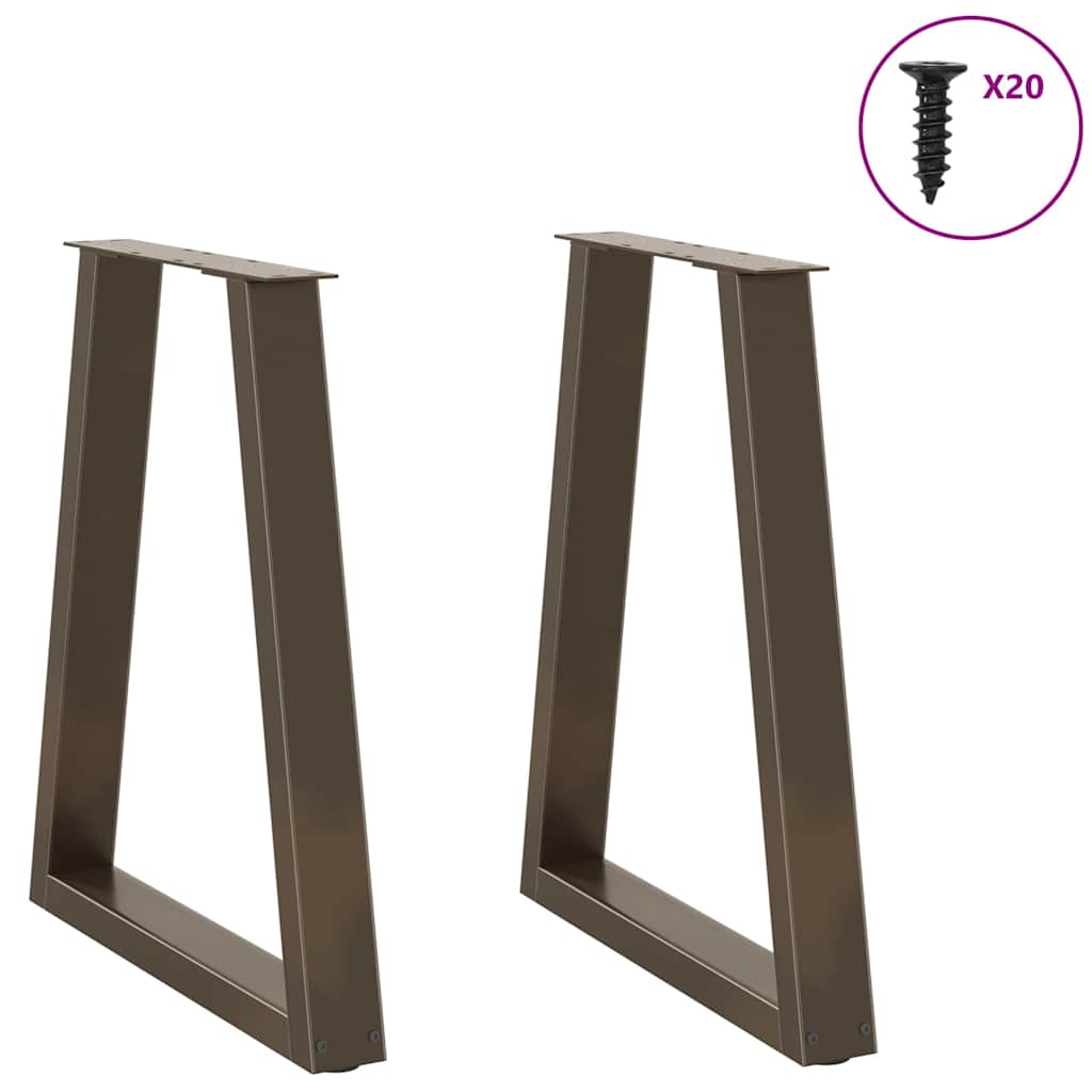 Spisebordben V-formet 2 stk naturell 60x(72-73,3) cm stål