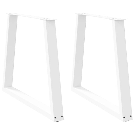 Spisebordben V-formet 2 stk hvit 70x(72-73,3) cm stål