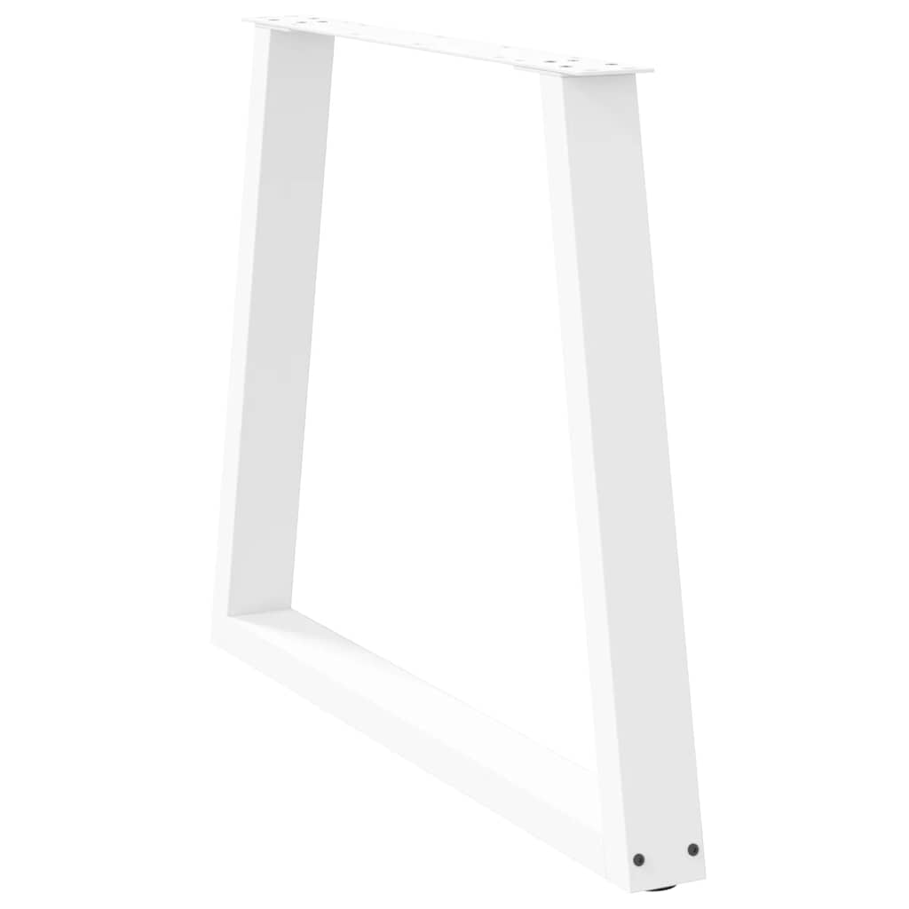 Spisebordben V-formet 2 stk hvit 70x(72-73,3) cm stål