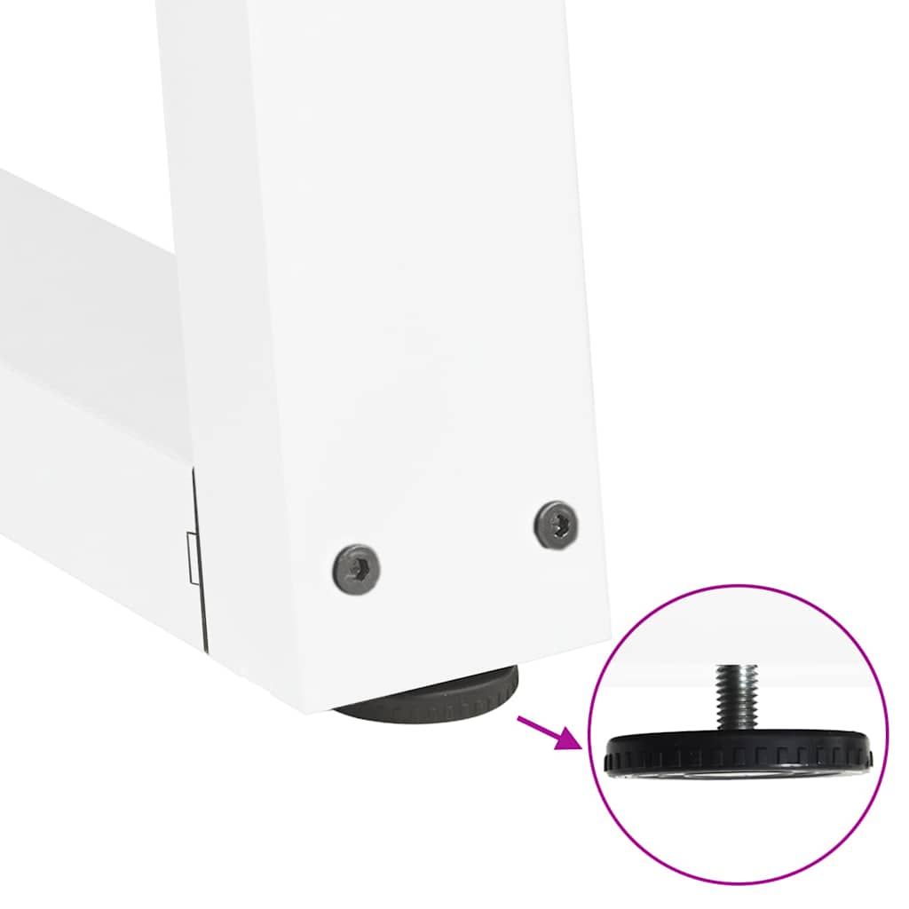Spisebordben V-formet 2 stk hvit 70x(72-73,3) cm stål