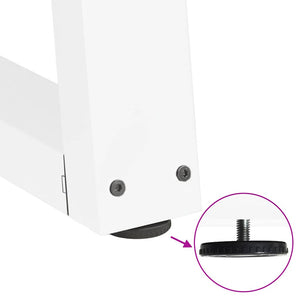 Spisebordben V-formet 2 stk hvit 70x(72-73,3) cm stål