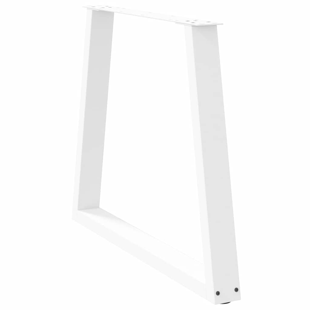 Spisebordben V-formet 2 stk hvit 80x(72-73,3) cm stål